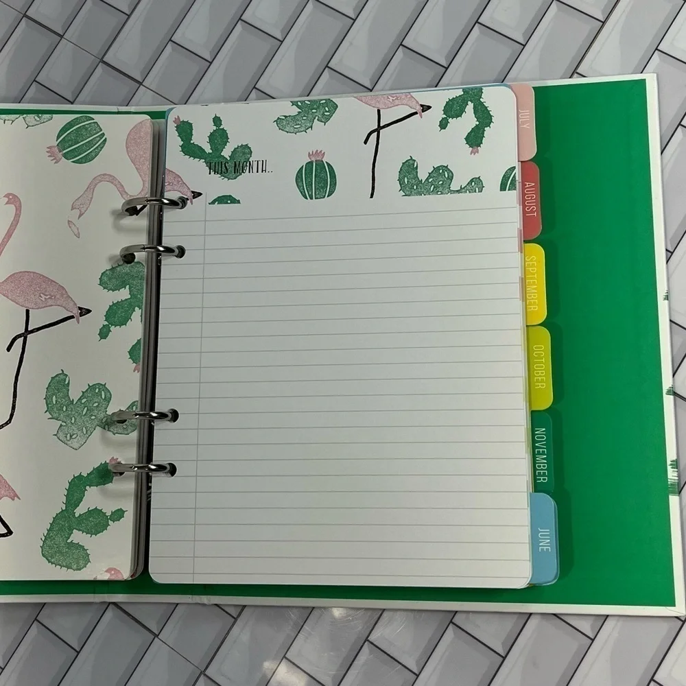 American Crafts Memory Planner Binder Office Stripes 7.75 x 8.75 x 1.68 inches